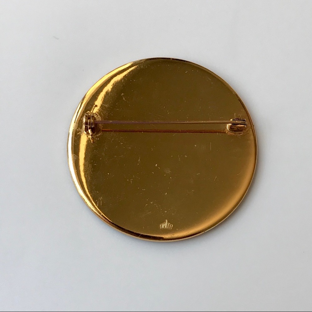 VTG 24k Damascene Black Amita Japan Pin Brooch - Picture 3 of 6